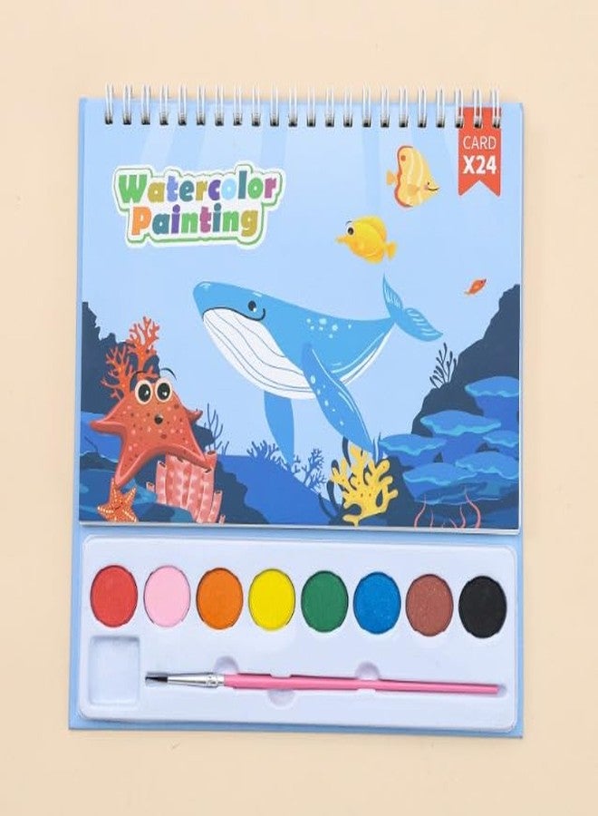 ZQBIEE 24 Card Water Color Drawing Book for Kids with Embedded Water Paint Color and Best Birthday Return Gifts for Kids (Pack of 1) - Image 2